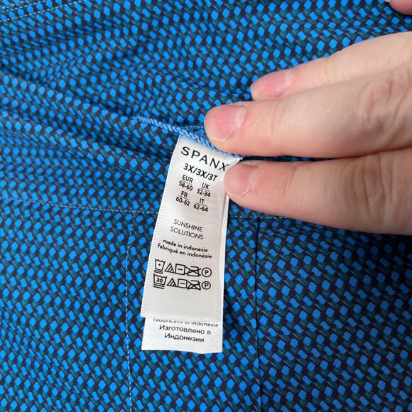 Spanx Sunshine Solutions 6'" Geo Scape Blue Shorts Plus Size  3X - Picture 7 of 10